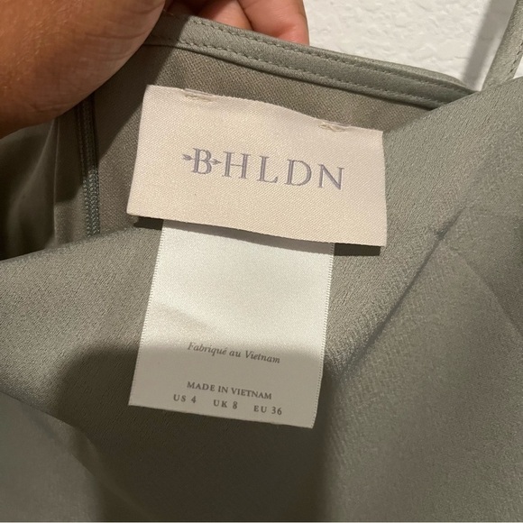 BHLDN Cali Satin Cowl-Neck Midi Slip Dress Size 4 - Picture 7 of 8